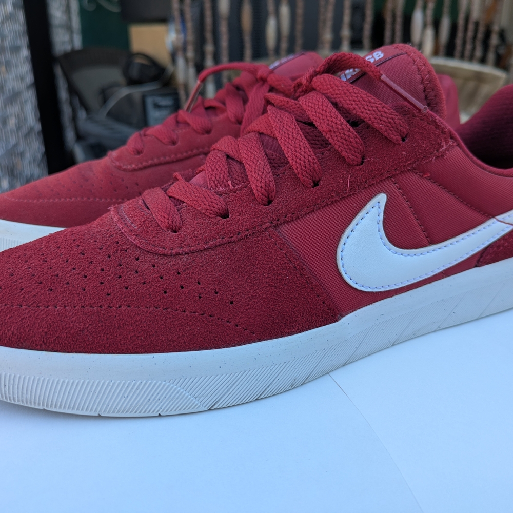 Red and White Nike Sneakers